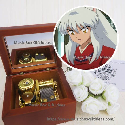 Personalized Inuyasha 犬夜叉 Anime Soundtrack Futari no Kimochi Sankyo 18-Note Music Box Gift (Wooden Clockwork)