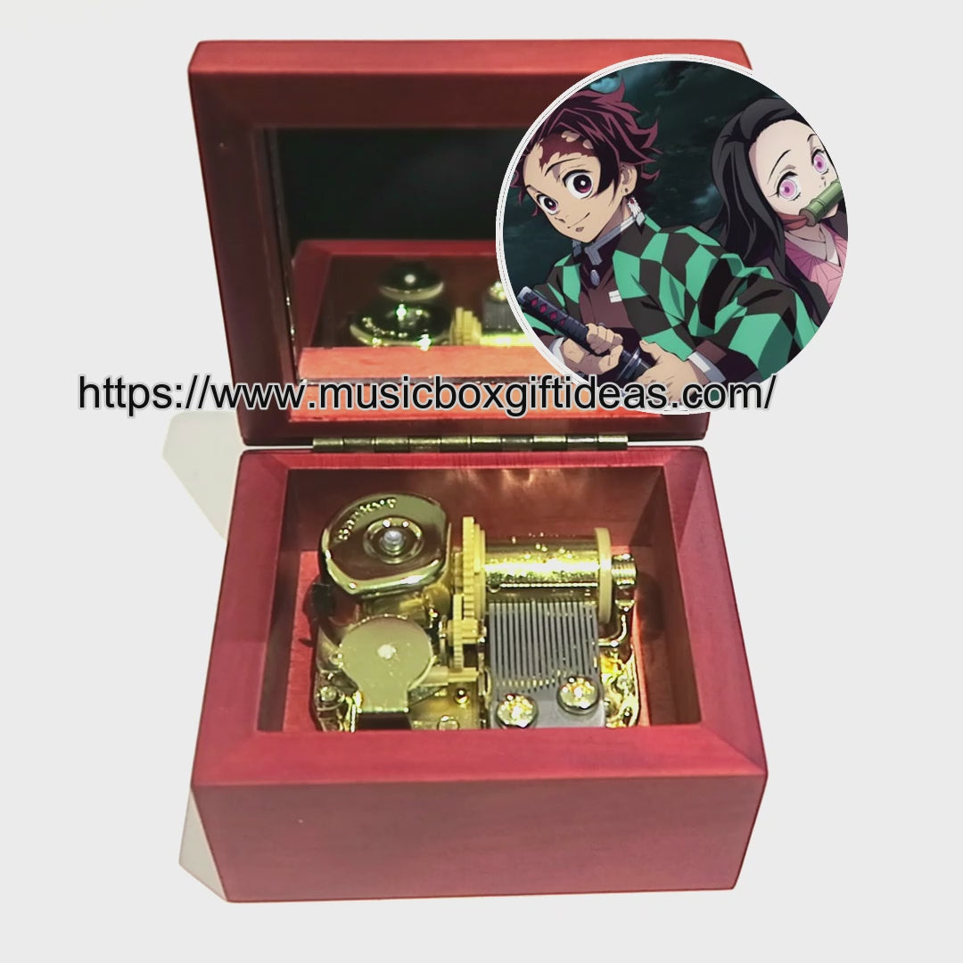 Demon Slayer 鬼滅之刃 Kamado Tanjiro no Uta 竈門炭治郎のうた Sankyo 18-note Jewelry Music Box Gift (Wooden Clockwork)- Music Box Gift Ideas