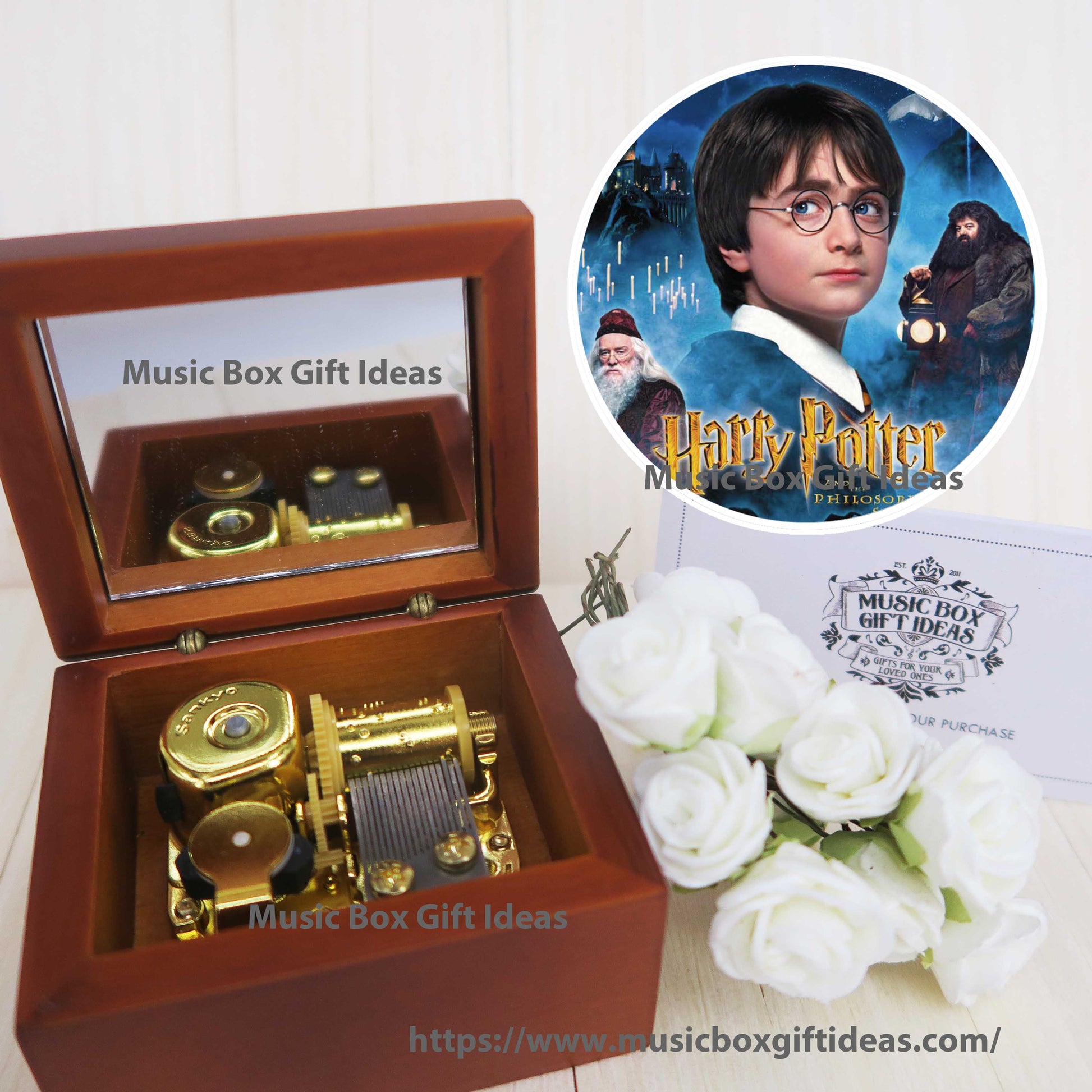 Personalized Harry Hedwig's Theme Soundtrack 18-Note Music Box Gift (Wooden Clockwork) Box Gift Ideas